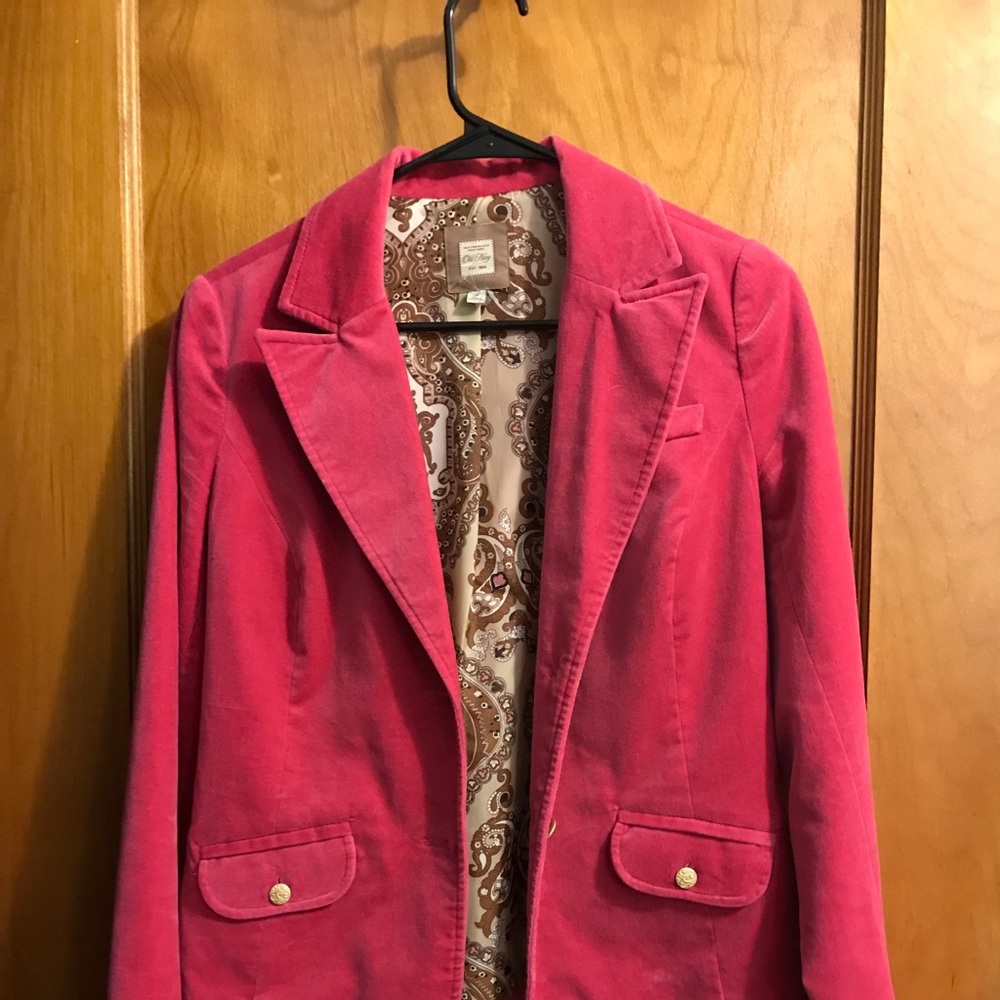 Pink velvet blazer -Small